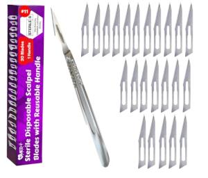 21 Pack of #11 Scalpel Blades & Handle