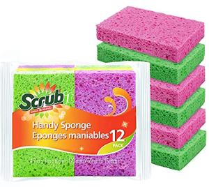 SCRUBIT Non-Scratch Dish Scrub Sponges - 12 Pack