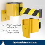 Visiontron WM412 Wall-Mounted Yellow Crowd Barrier 30
