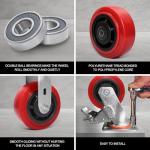 Heavy Duty 5" Polyurethane Caster Wheels - Set of 4