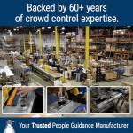 Visiontron WM412 Wall-Mounted Yellow Crowd Barrier 30