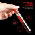 50pcs Clear Plastic Test Tubes with Rack