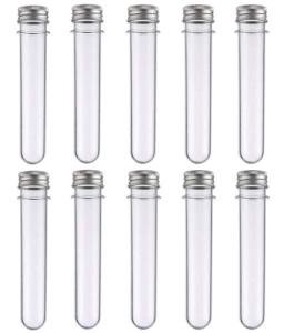 10 Pack 40ml Clear Plastic Test Tubes with Caps