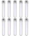 10 Pack 40ml Clear Plastic Test Tubes with Caps