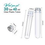 30 Pack Clear Plastic Test Tubes - 45 ml
