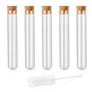 50ml Glass Test Tubes with Cork Stoppers - 24pcs