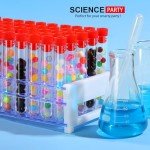 50pcs Clear Plastic Test Tubes with Rack