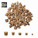 Mini Cork Stoppers - 100-Pack in 5 Sizes