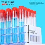 50pcs Clear Plastic Test Tubes with Rack
