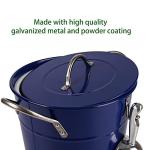 Blue Double-Wall 4L Metal Ice Bucket with Lid