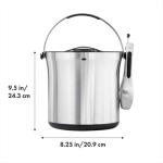 Stainless Steel Ice Bucket with Tongs Set