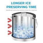 Insulated Stainless Steel Ice Bucket with Lid 3L