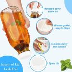 32 Oz Reusable Glass Milk Bottles with Lids