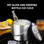 Insulated Stainless Steel Ice Bucket with Lid 3L