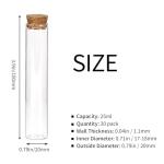 30pcs 25ml Clear Glass Test Tubes with Corks