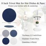 8-Inch Cotton Trivets for Hot Dishes - 4 Pack