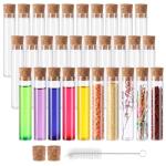 25ml Glass Test Tubes with Cork Stoppers - 30 Pack