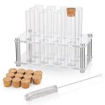 50ml Glass Test Tubes with Cork Stoppers - 24pcs