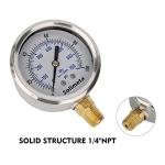 Solimeta 2.5" Oil-Filled Pressure Gauge, 0-100 PSI