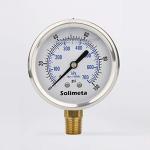 Solimeta 2.5" Oil-Filled Pressure Gauge, 0-100 PSI
