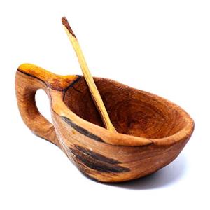 Olive Wood Salt and Spice Pot with Spoon