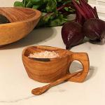 Olive Wood Salt and Spice Pot with Spoon