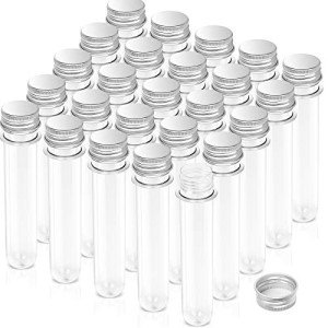Clear Plastic Test Tubes with Caps - 25pcs
