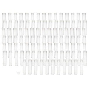 Clear Plastic Storage Tubes - 2 Inch, 100 Pack
