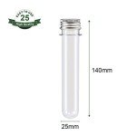 Clear Plastic Test Tubes with Caps - 25pcs