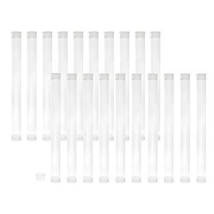 Clear Plastic Round Tubes with Flat Caps – 20 Pack