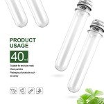 Clear Plastic Test Tubes with Caps - 25pcs