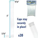 Clear Plastic Round Tubes with Flat Caps – 20 Pack