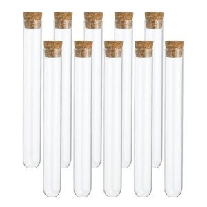 25-Pack 12ml Clear Glass Test Tubes with Stoppers