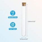 25-Pack 12ml Clear Glass Test Tubes with Stoppers