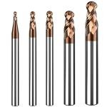 5PCS Ball Nose Carbide End Mill Set