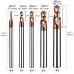5PCS Ball Nose Carbide End Mill Set
