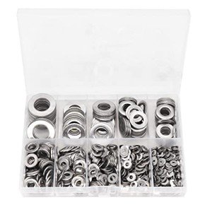 Stainless Steel Flat Washer Assortment Kit - 1000pcs