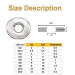 Stainless Steel Flat Washer Assortment Kit - 1000pcs