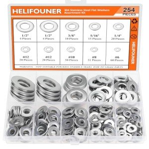 254-Piece Stainless Steel Flat Washer Assortment