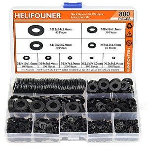 800-Piece Nylon Flat Washer Assortment Kit
