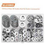 254-Piece Stainless Steel Flat Washer Assortment