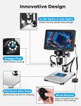 7" LCD Digital Microscope 1200X with 12MP Camera