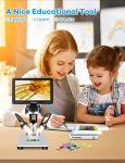 7" LCD Digital Microscope 1200X with 12MP Camera