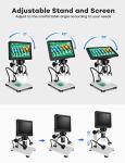 7" LCD Digital Microscope 1200X with 12MP Camera