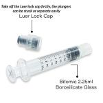Borosilicate Glass Syringe with Plastic Plunger - 100 Pack