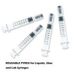 Borosilicate Glass Syringe with Plastic Plunger - 100 Pack