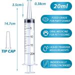 20ml Plastic Syringe Set for Lab Use - 10 Pack
