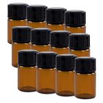 12 Pack 2ml Mini Amber Glass Bottles