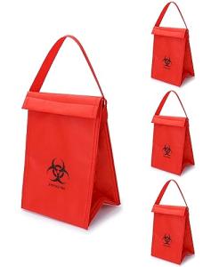 Insulated Biohazard Cooler Bag Set - 4 Pack