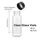 10 Pack Clear Glass Sample Vials - 10 ml